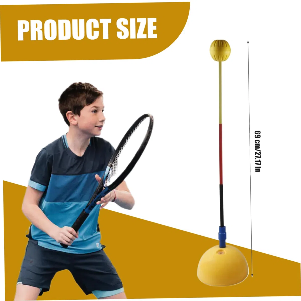 Allenatore di tennis per bambini Dispositivo per esercitarsi da solo nel tennis 27 Attrezzature per l'allenamento Aiuto per l'allenamento Esercizi per esercitarsi Corretta postura del corpo per