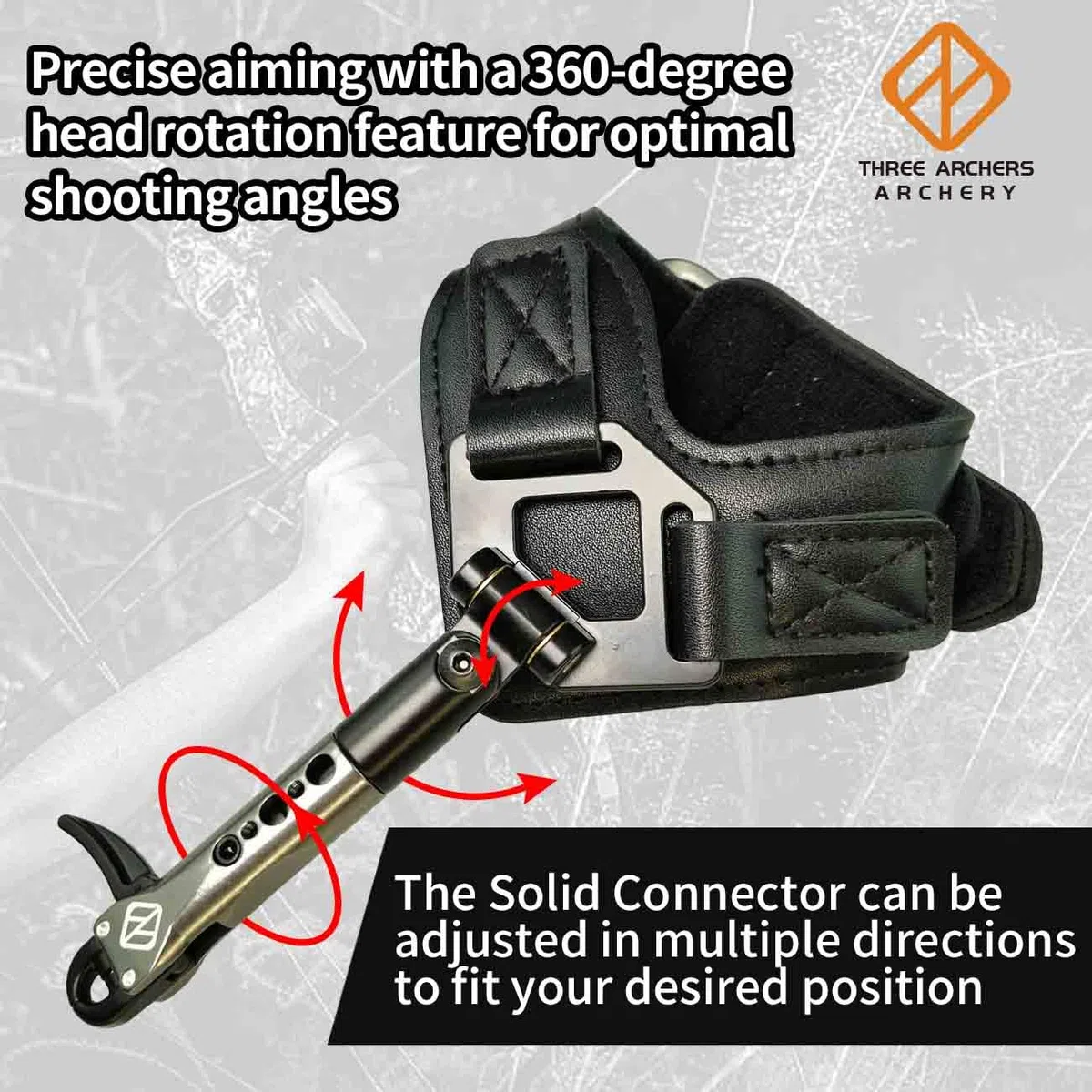 THREE ARCHERS Compound Bow Release Sensitive Trigger Jaws Release con cinturino in pelle fibbia