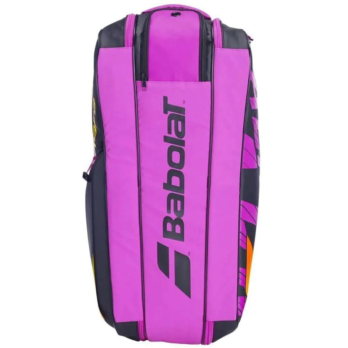 Babolat Pure Aero RAFA - Sacca da tennis, 6 pezzi, 48 litri, 8 scomparti, colore: Nero, Arancione, Viola