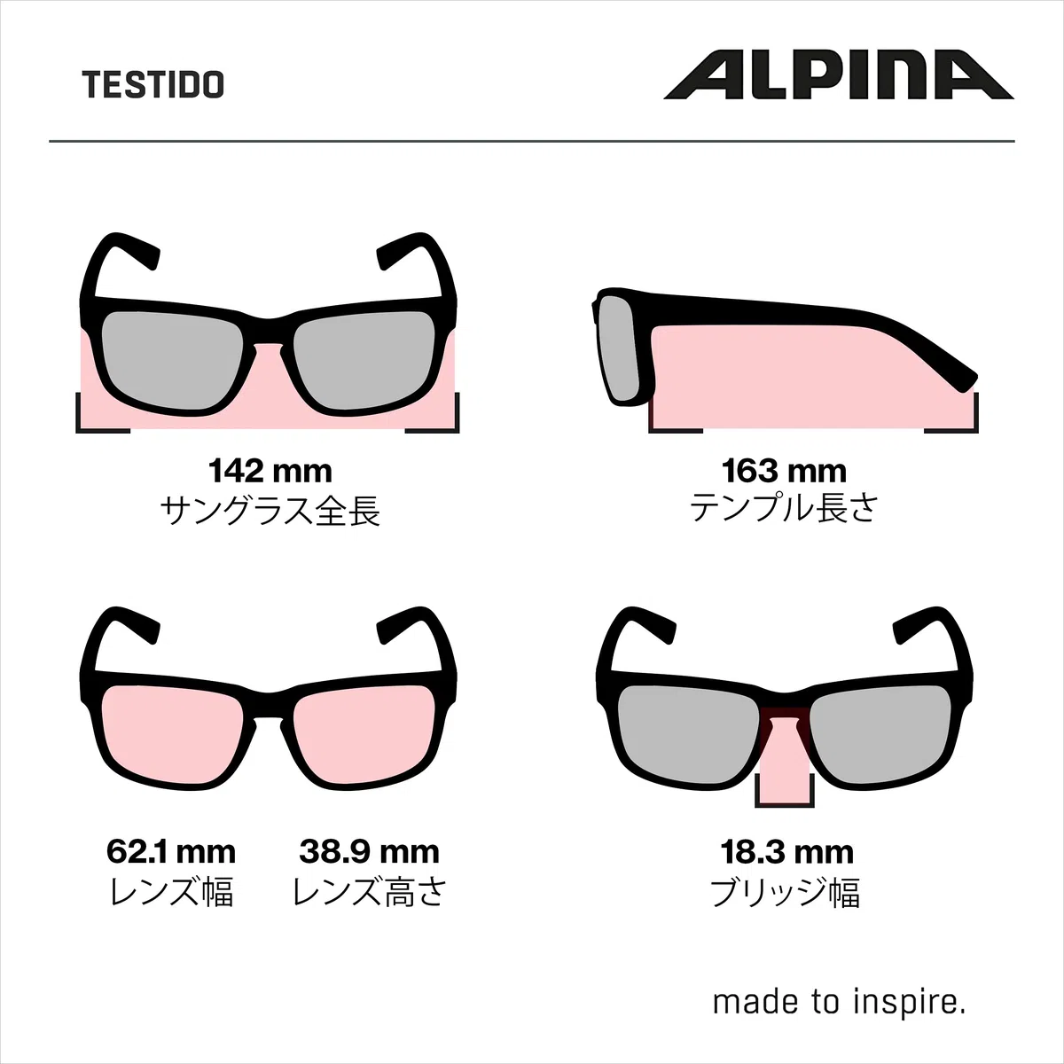 ALPINA Testido. Occhiali sportivi Unisex - Adulto (Pacco da 1)