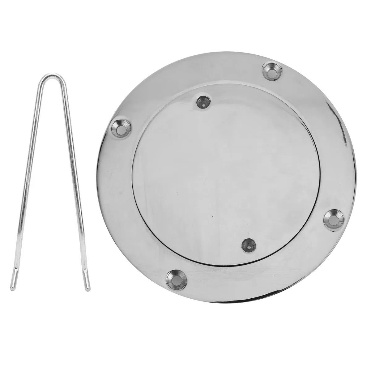 Piastra di Coperta KIMISS, Copertura per Boccaporto in Acciaio Inossidabile 4 Pollici Portello di Ispezione in Acciaio Inossidabile con Chiave per Accessorio Hardware per Yacht
