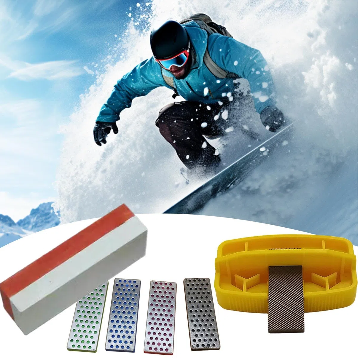 Ski Edge Tuner - Kit di tuning ergonomico antiscivolo per snowboard per sport all'aria aperta, perfetto per sci e snowboard, design adatto alle famiglie