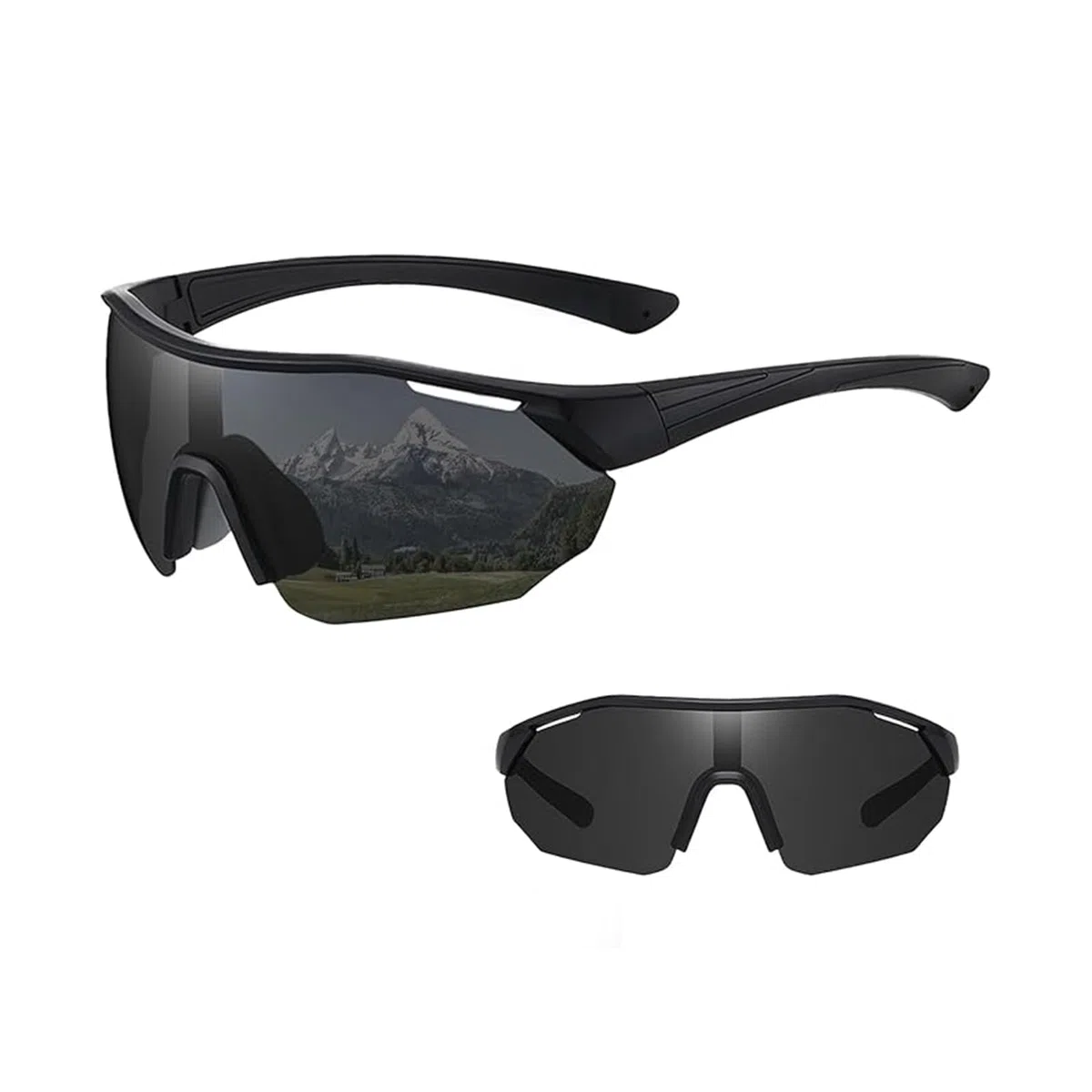 Occhiali da sole sportivi, occhiali da ciclismo polarizzati per uomo e donna, occhiali da ciclismo con protezione UV400 per MTB, bici da strada, sci, rave, ciclismo, golf, baseball, corsa