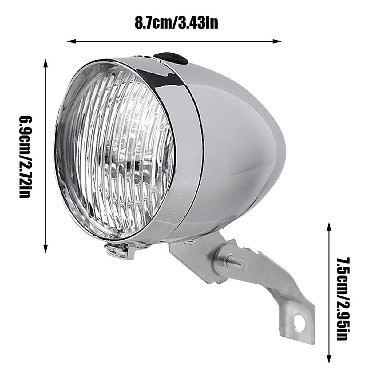 Illuminazione per bicicletta, Lampada Frontale Retro a 3 LED, Strumento Luminoso Impermeabile per la Guida di Notte, Ciclismo, Scooter, Accessorio da Esterno Compatto, Design Facile da Installare