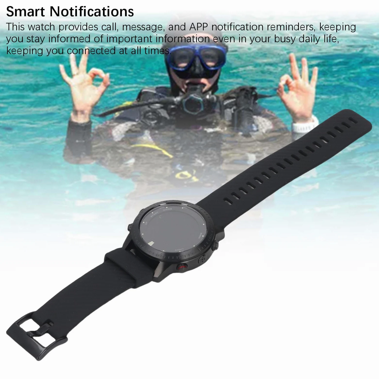 Orologio da Computer Subacqueo Tracker di attività Subacquea Impermeabile da 100 M per gli Appassionati di Immersioni Schermo da 1,18 Pollici