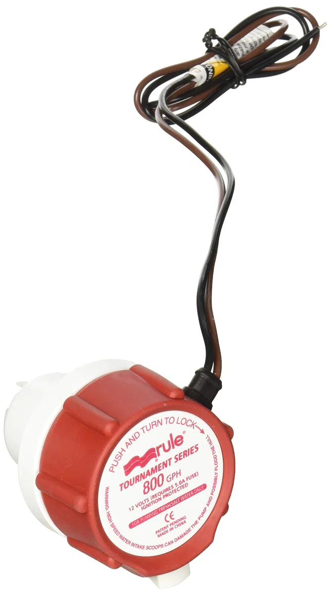 Rule Jabsco 46DR Marine 800 Replacement Motor for Tournament Series Livewell Pumps, Bianco/Rosso