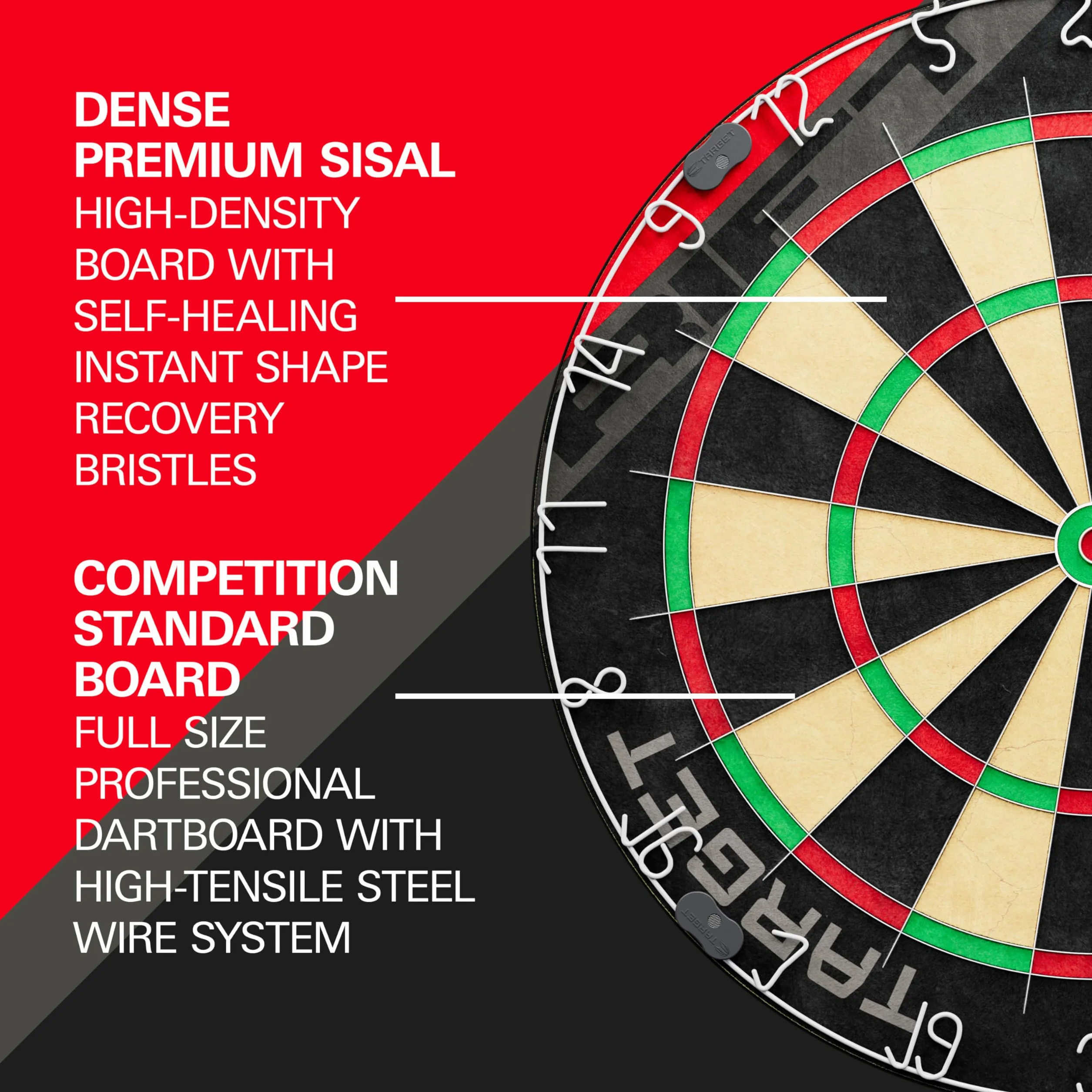 Target Darts Rift Bersaglio con facoltativo LED Light | Punta in Acciaio Freccette Board con facoltativo Bright Bersaglio Illuminazione | Filo Senza Graffette | Includes Due Sets di 17G Freccette