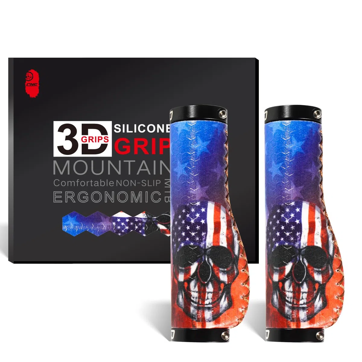 CHooee Impugnature ergonomiche per mountain bike, in silicone per manubrio MTB/BMX.