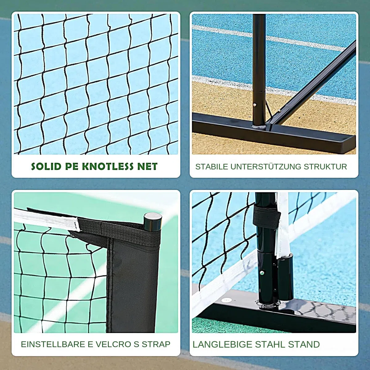Rete da tennis rimovibile da 9,5 kg di vialetto da tennis con borsa per il trasporto 22 piedi per tennis/badminton | Rete da tennis per vialetto, Easy Carry Tennis Beach Net – rete da tennis ad alte