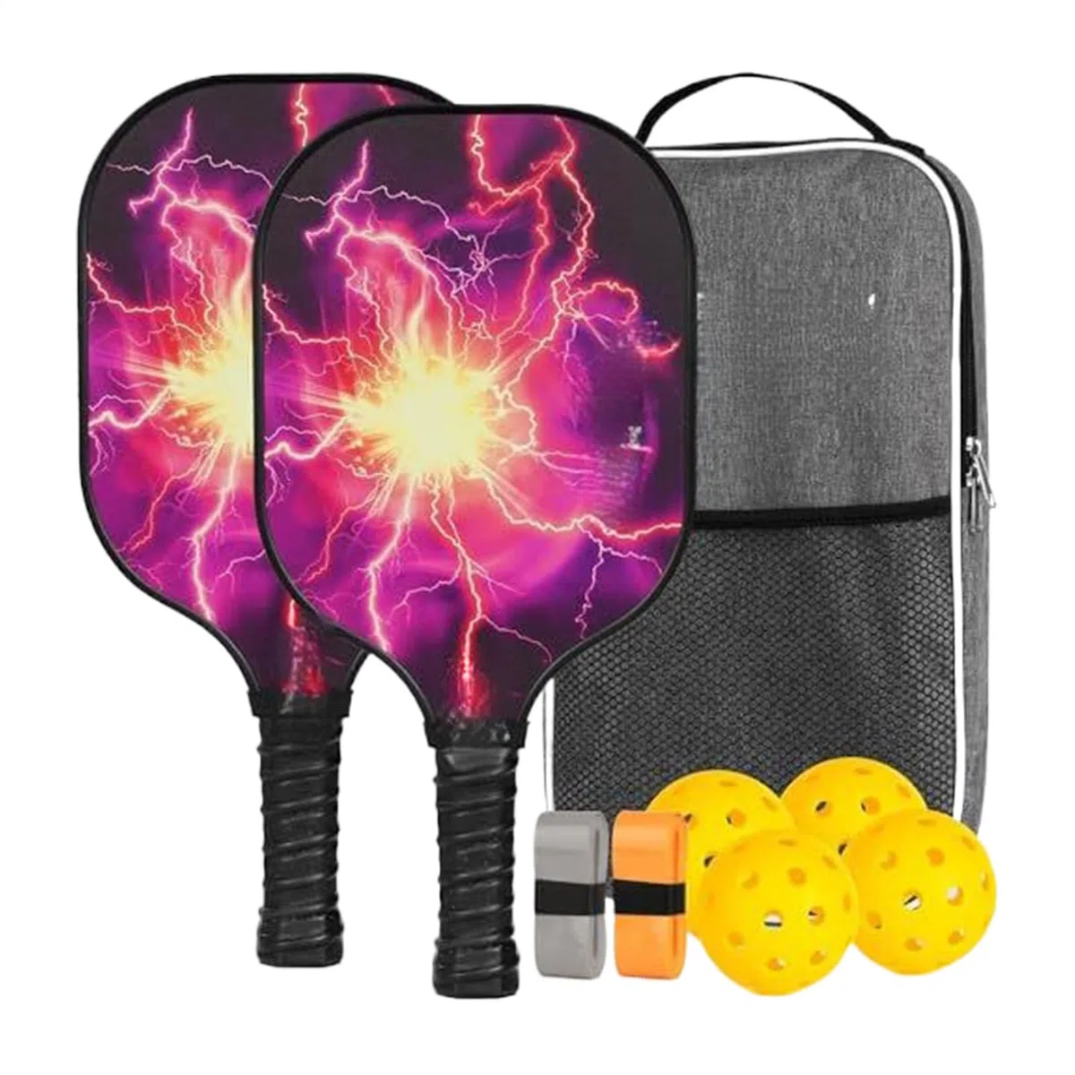Set di 4 racchette Pickleball | Fiberglass Pickleball in fibra di vetro leggera, ergonomiche per sport, donne, uomini e ragazze e per casa, attività all'aperto, interni e