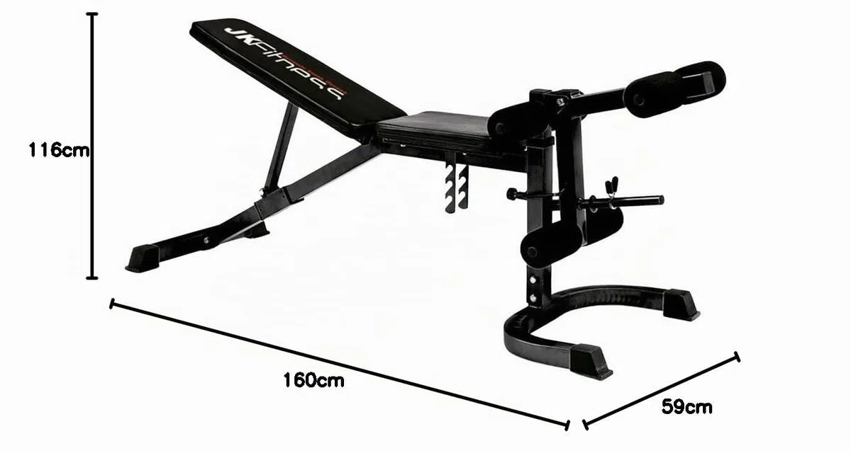 JK Fitness 6050 Panca Regolabile, Nero