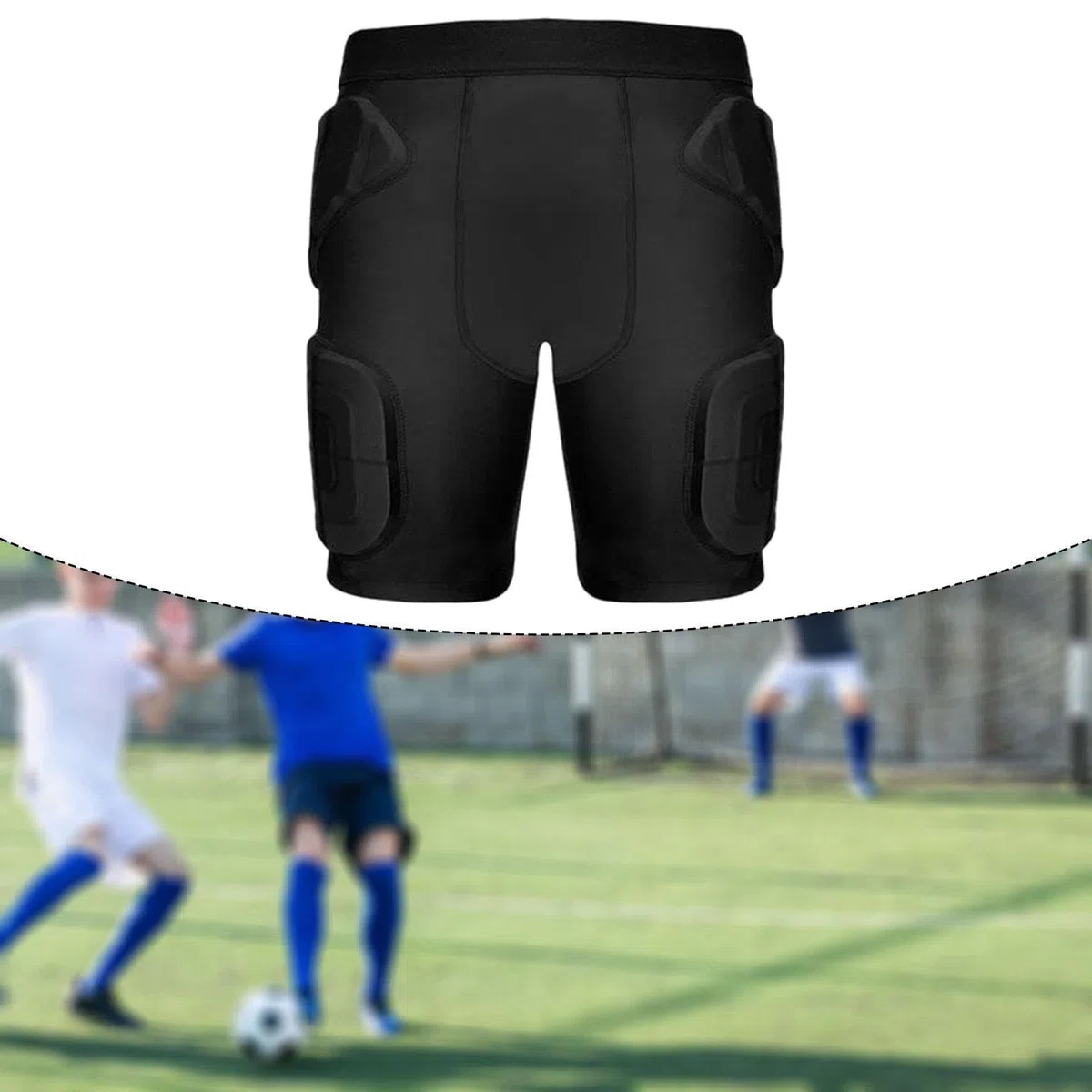 Pantaloni protettivi Imbottiti da Calcio, Cintura Multifunzionale in Tessuto Confortevole, Protezione dell'anca, Pantaloncini a Compressione per