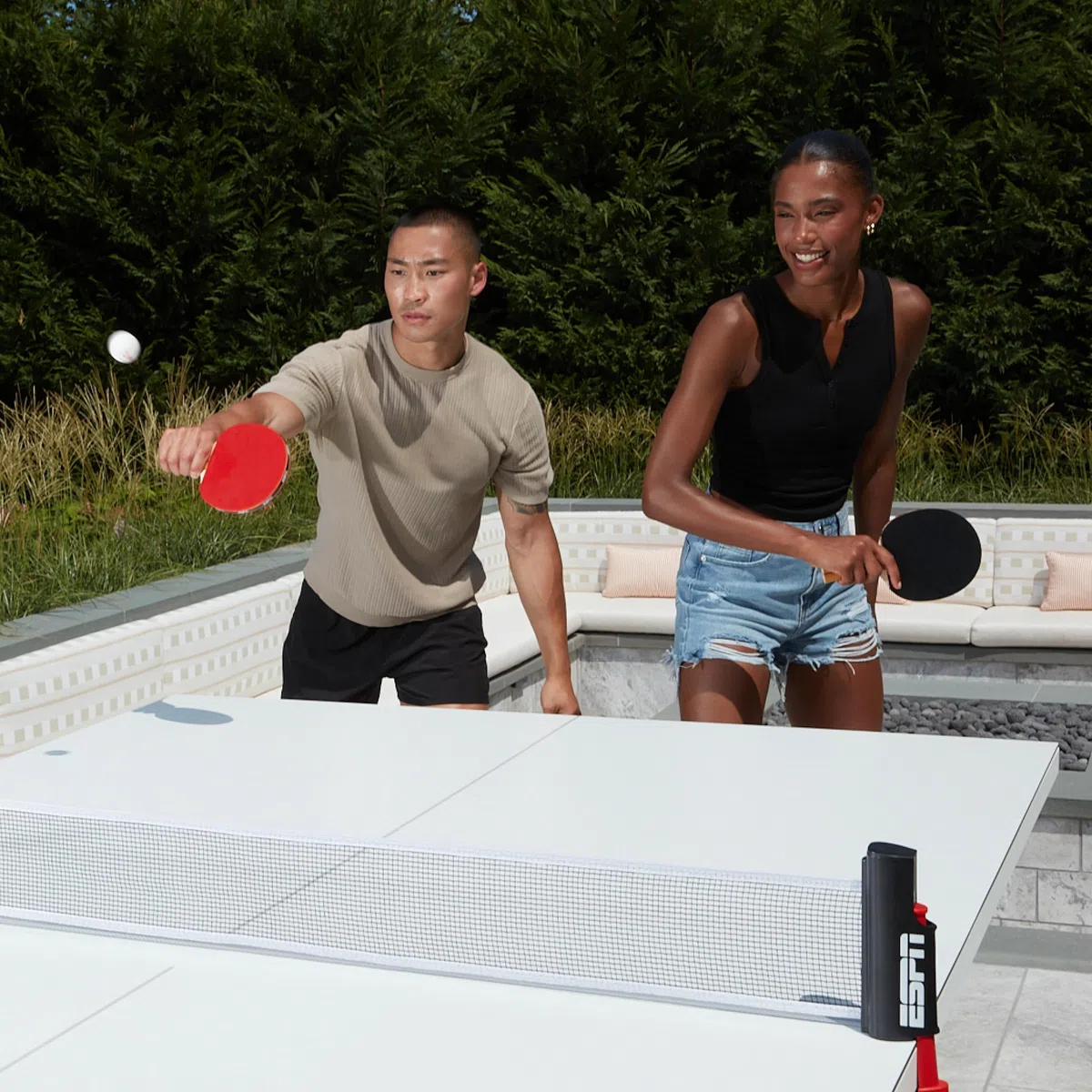 ESPN Racchette da ping pong (set da 2) e palline da ping pong a 3 stelle (set da 3) con custodia da viaggio, ideali per giochi per bambini, giochi in famiglia e serate di gioco