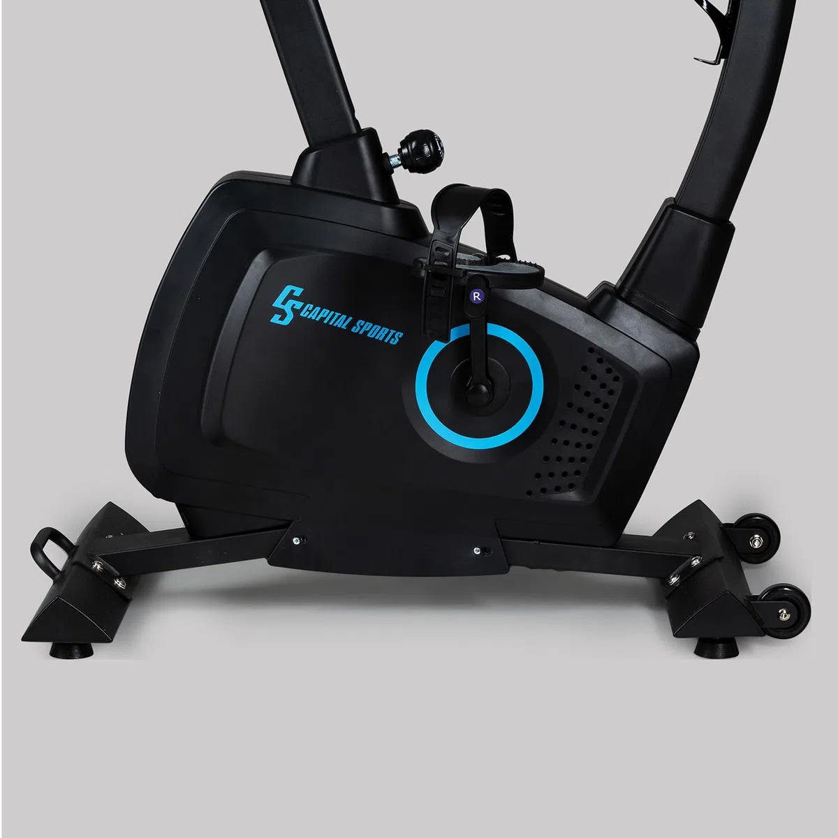 Capital Sports Durate - Cyclette, Ergometro, Cyclette da Camera con Cardiofrequenzimetro, Resistenza Regolabile 8 Livelli, LCD, Volano da 9 kg, 9 Programmi Preimpostati, Max. 100Kg