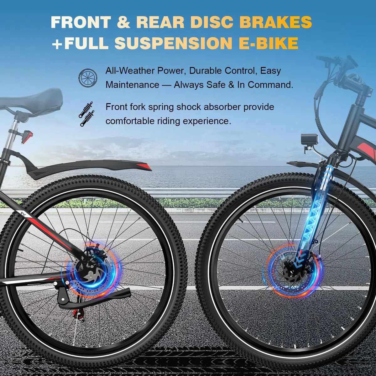 EVERCROSS EK15 Bicicletta Elettrica per Adulti, E-bike 27,5'' con Pedalata - APP, Motore 250W, Batteria 36V 13Ah, 15/20/25 km/h, Cambio a 7 Velocità, Bici Elettrica Urbane Montagna per Unisex