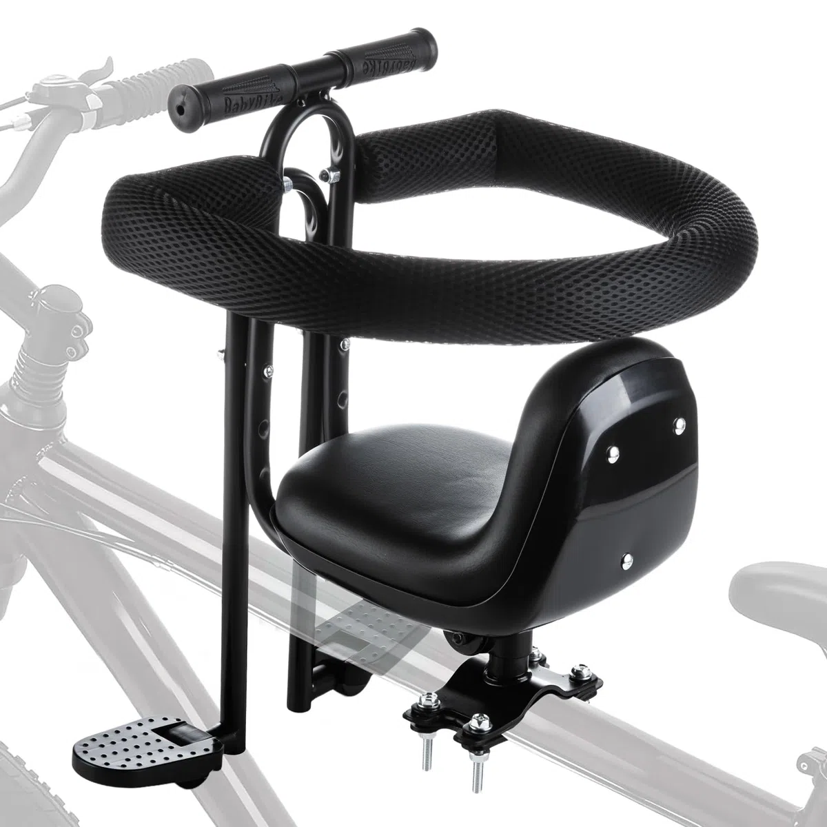 Mountain Bike per Bambini, Sedile Anteriore con braccioli, corrimano a Pedale, seggiolino Regolabile per Bambini, Portata 20 kg, Compatibile con Tutti Gli Adulti MTB
