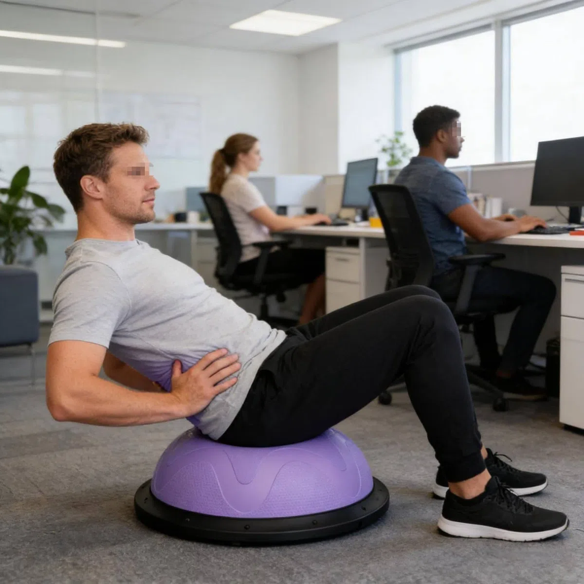 Balance Training Ball Ideale per Esercizi di Coordinazione Controllo Muscolare con Base Robusta EVA Antiscivolo Praticabile per Squat Stretching