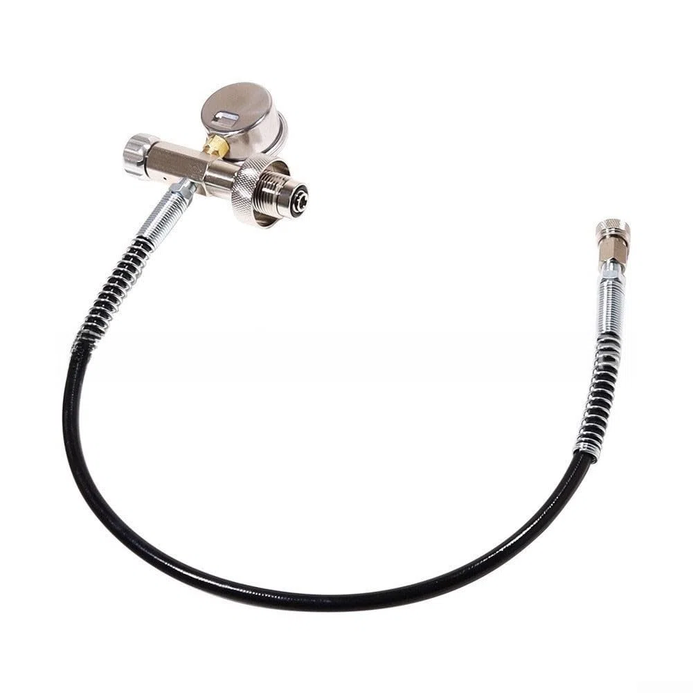 Alta pressione ARA Gauge 0-6000psi doppia scala | Per metallo pesante, gamma 0-6000psi, tubo ad alta pressione da 61 cm, doppia scala psi/bar, quadrante trasparente da 46 mm