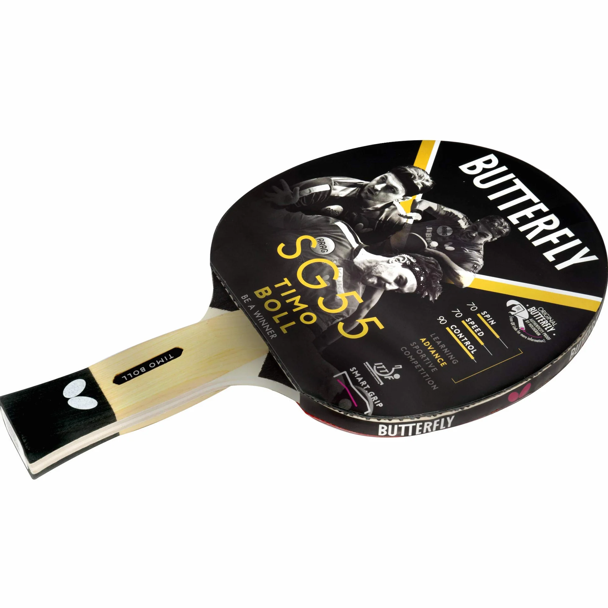 Butterfly Timo Boll SG55 - Mazza da ping-pong, approvata ITTF, 1,5 mm Pan Asia in gomma