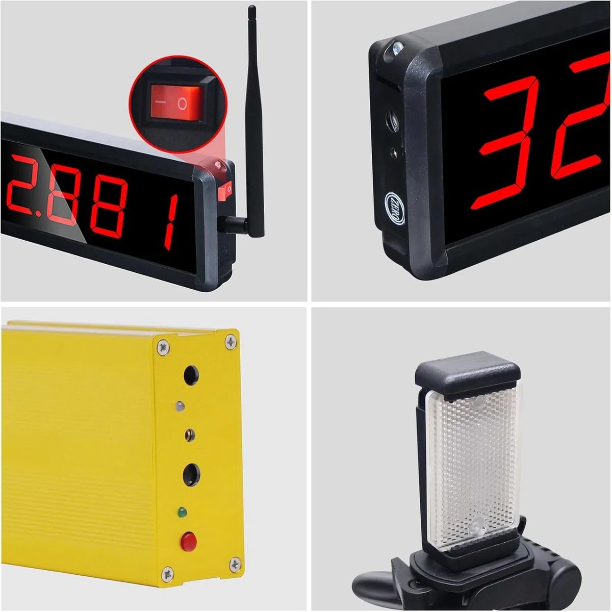 Timer Laser Wireless per Sprint, Timer Laser per Pista 40 60 Yard Dash, Race Clock Cronometro Elettronico Bici da Corsa Allenamento di Velocità Pattinaggio Pista Field Time Moto
