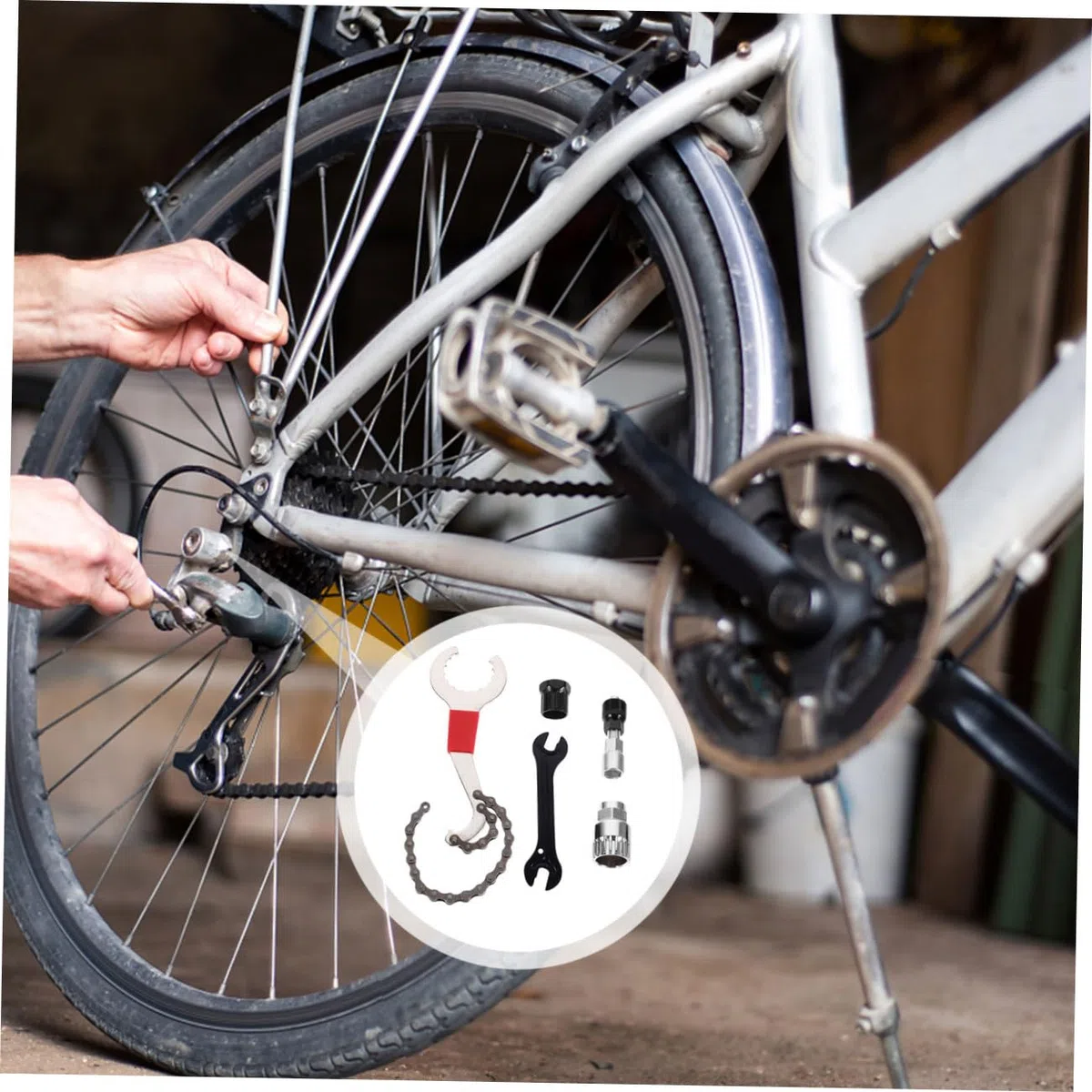 Set di Attrezzi per La Riparazione della Bici - Kit Completo con Estrattore per Pedivelle Estrattore per Guarnitura E Estrattore per Movimento Centrale per Mountain Bike