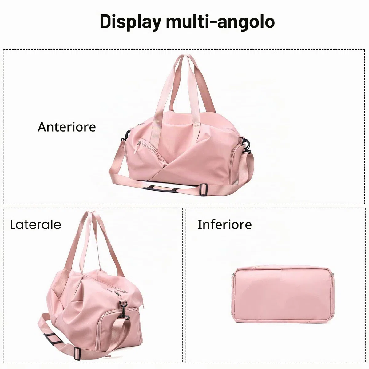 FANDARE Ultraleggero Borsone da Viaggio Borsa Palestra Borsa Sportivo Weekender Borsone Donna Uomo Grande Piscina Palestra Borsa a Spalla con Scomparto Scarpe & Tasca di separazione bagnata e asciutta