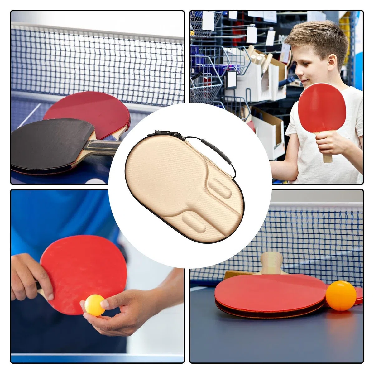 Genérico Ping-pong da tavolo, portaoggetti per racchette, per bambini, adolescenti, adulti, giocatori, concorrenti, appassionati di torneo e campeggio