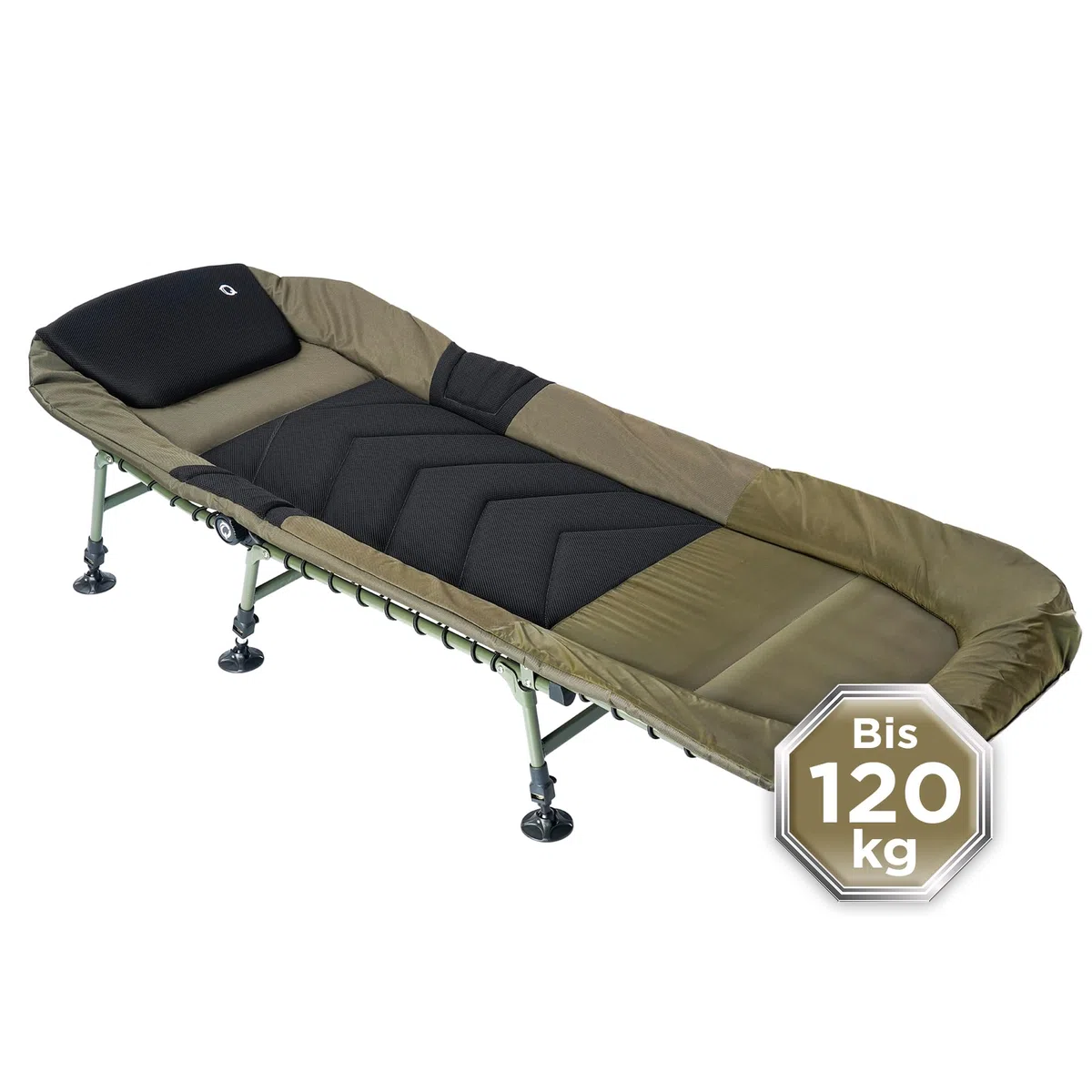 Lettino da pesca a 6 gambe di alta qualità, per professionisti, da campeggio, da campo, colore: verde/nero