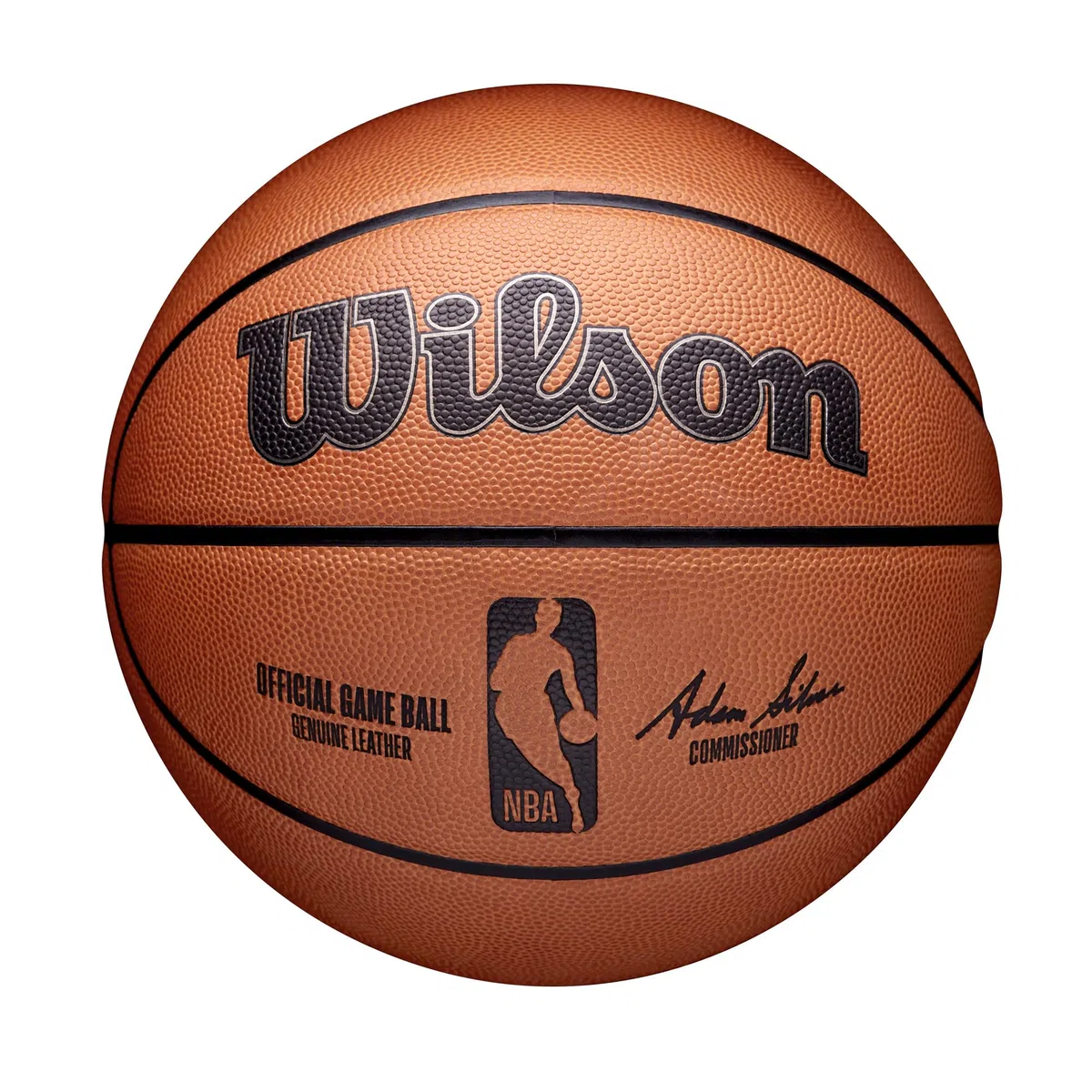 Wilson Pallone da Basket NBA OFFICIAL GAME BALL, Utilizzo Indoor, Pelle, Misura: 7, Marrone
