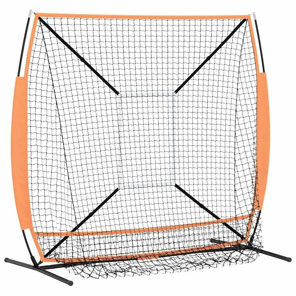 Rete per esercizi di baseball, 180 x 89,5 x 152,5 cm, in poliestere, pieghevole, portatile, arancione, per allenamento all'aperto, per club, sport scolastici, tempo libero