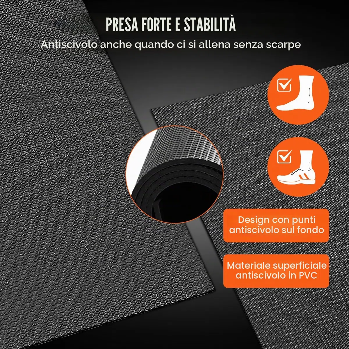 VEVOR Tappetino per Esercizi Yoga Premium ad Alta Densità Antiscivolo Tappetino per Fitness Esercizi con Borsa e Tracolla, per Tutti i Tipi di Yoga a Casa, Pilato e Allenamento a Terra 2440x1530 mm
