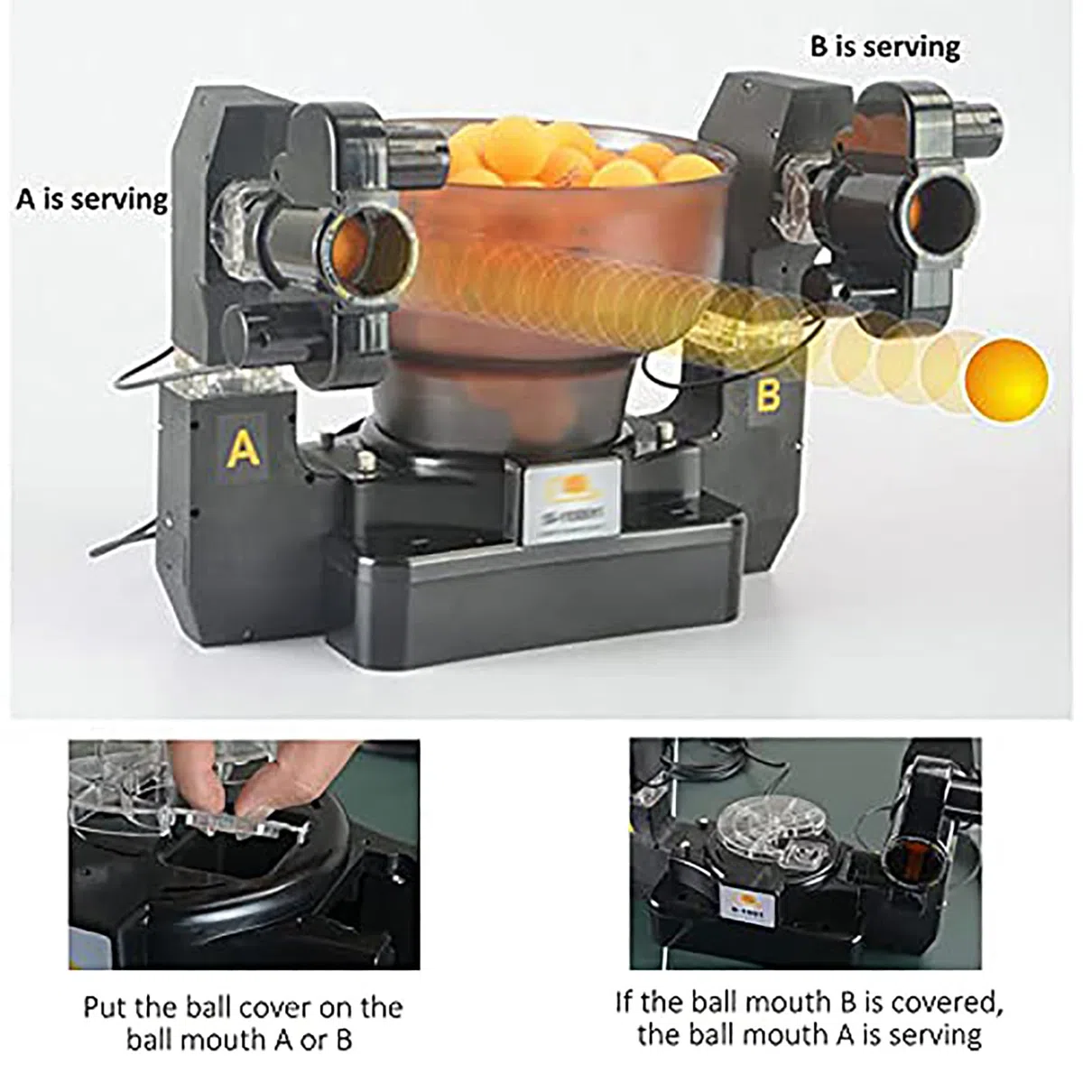 Robot Da Ping Pong, Macchina Per Palline Da Ping Pong, Capacità Massima Di Stoccaggio Palline: 110 + Velocità Di Servizio: 4-40 M/s, Topspin/Backspin/Leftspin, Per Principianti