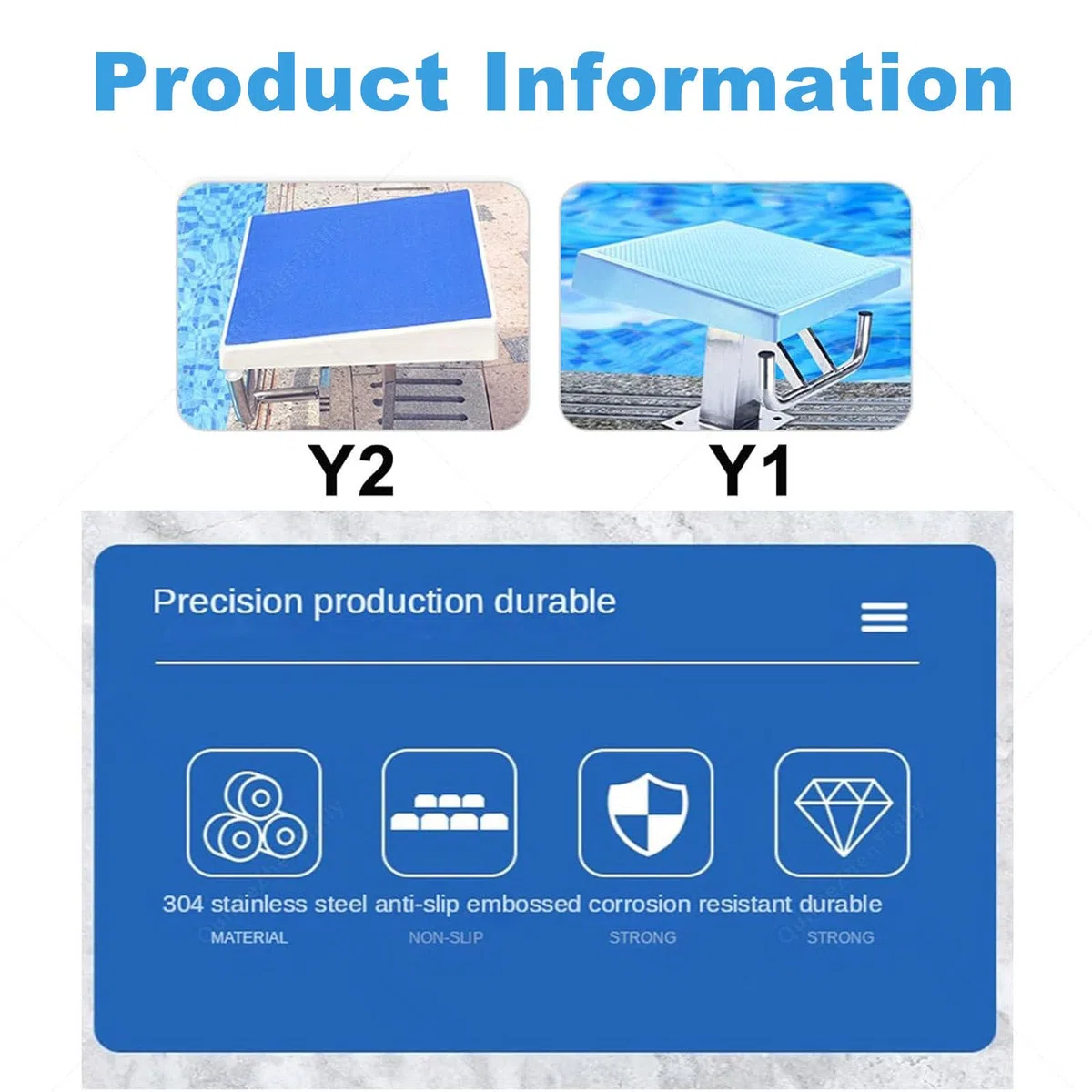 Piattaforma per Tuffi da Piscina, Trampolino Standard per Piscina, Superficie inclinata Antiscivolo, Piattaforma per Tuffi da Competizione per Interni ed Esterni per Allenamento Y2
