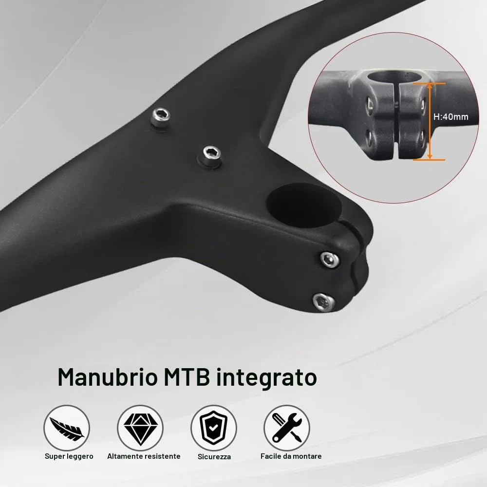 RXL SL manubrio mtb carbonio 28.6 manubrio mtb integrato riser bar manubri per bicicletta 740 * 70mm UD Opaco