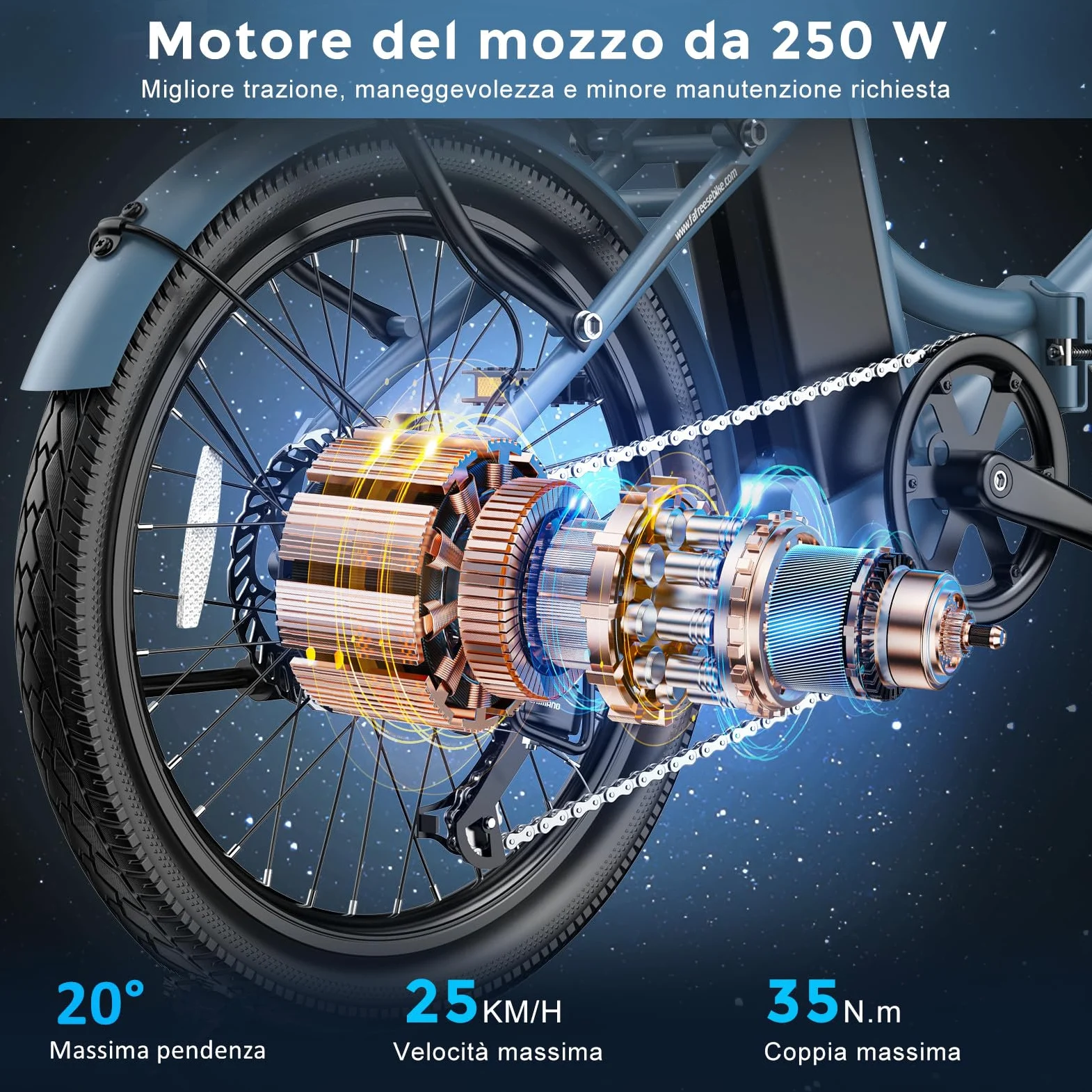 Fafrees Bici Elettrica Pieghevole, Bicicletta Elettrica Donna Uomo 36V 20Ah, 20 Pollici Ebike da Città, 110-130KM Pedalata Assistita E-bike, 7 Velocità, F20 Light