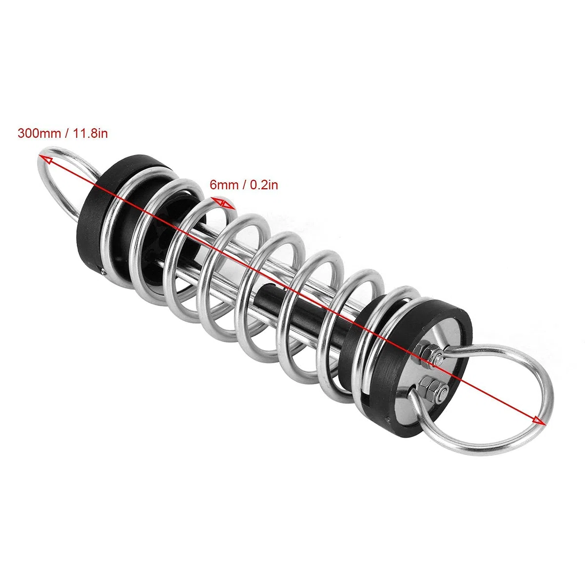 Molla di ormeggio, Akozon molloni per ormeggio per barca in acciaio inossidabile da 6 x 300 mm, linea di ormeggio per kayak gonfiabile, molla di ormeggio per yacht