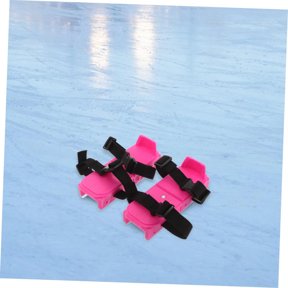 INOOMP Pattini per Ghiaccio Ragazzi Regolabili Rosa 1 Paio Principianti | Pp e Metallo, Nastro, per Sci e Sport Invernali, Mini Sci per Uso Esterno, Adatti a Ragazzi Esordienti