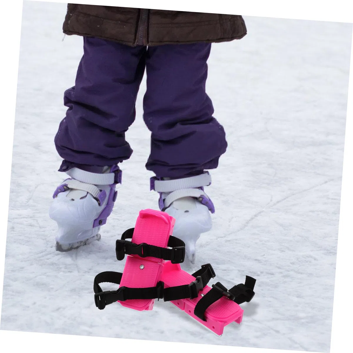 Sosoport Pattini da Ghiaccio in PP e Metallo Nastro Regolabili per Ragazzi Principianti Rosa Scarpe da Neve per Sci e Pattinaggio su Ghiaccio