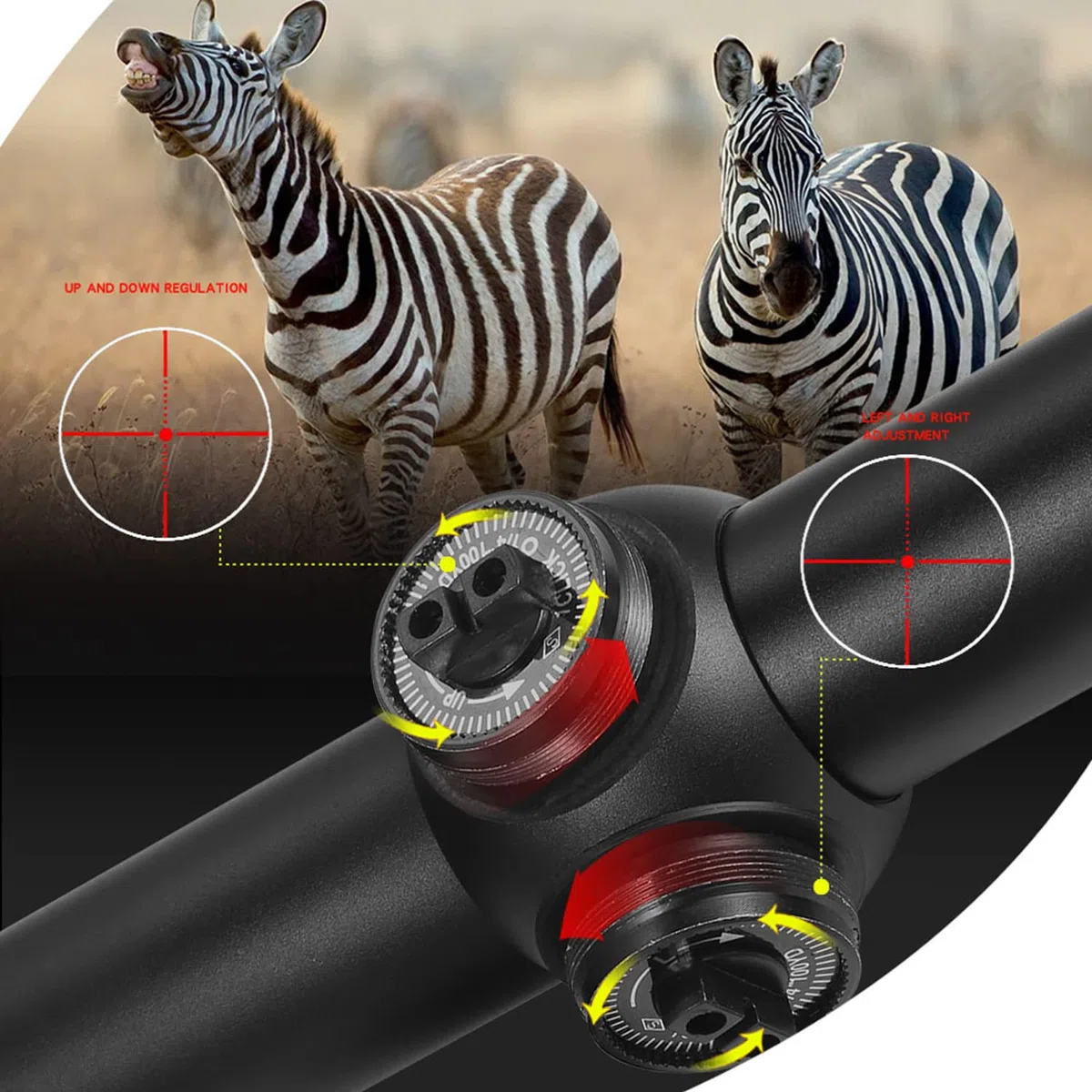 Paike 4-16x40 AOE Rifle Scope Mirino Illuminato Rosso e Verde con Supporto