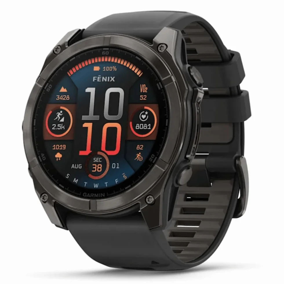 Garmin Amoled Smartwatch Fenix 8-51 MM | Premium Sportuhr mit integrierter LED-Taschenlampe, Lautsprecher und Mikrofon | Bis zu 29 Tage Akkulaufzeit im Smartwatch-Modus