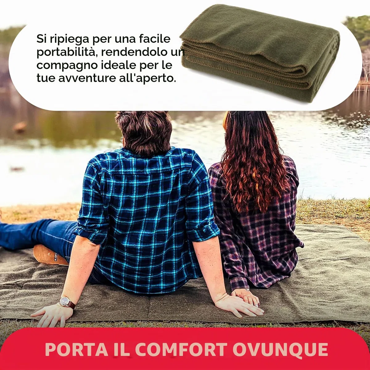 Ever Ready First Aid & Medical readyfirstaid&medical - Coperta ignifuga, 167,6 x 228,6 cm (80% lana) - US Military ''