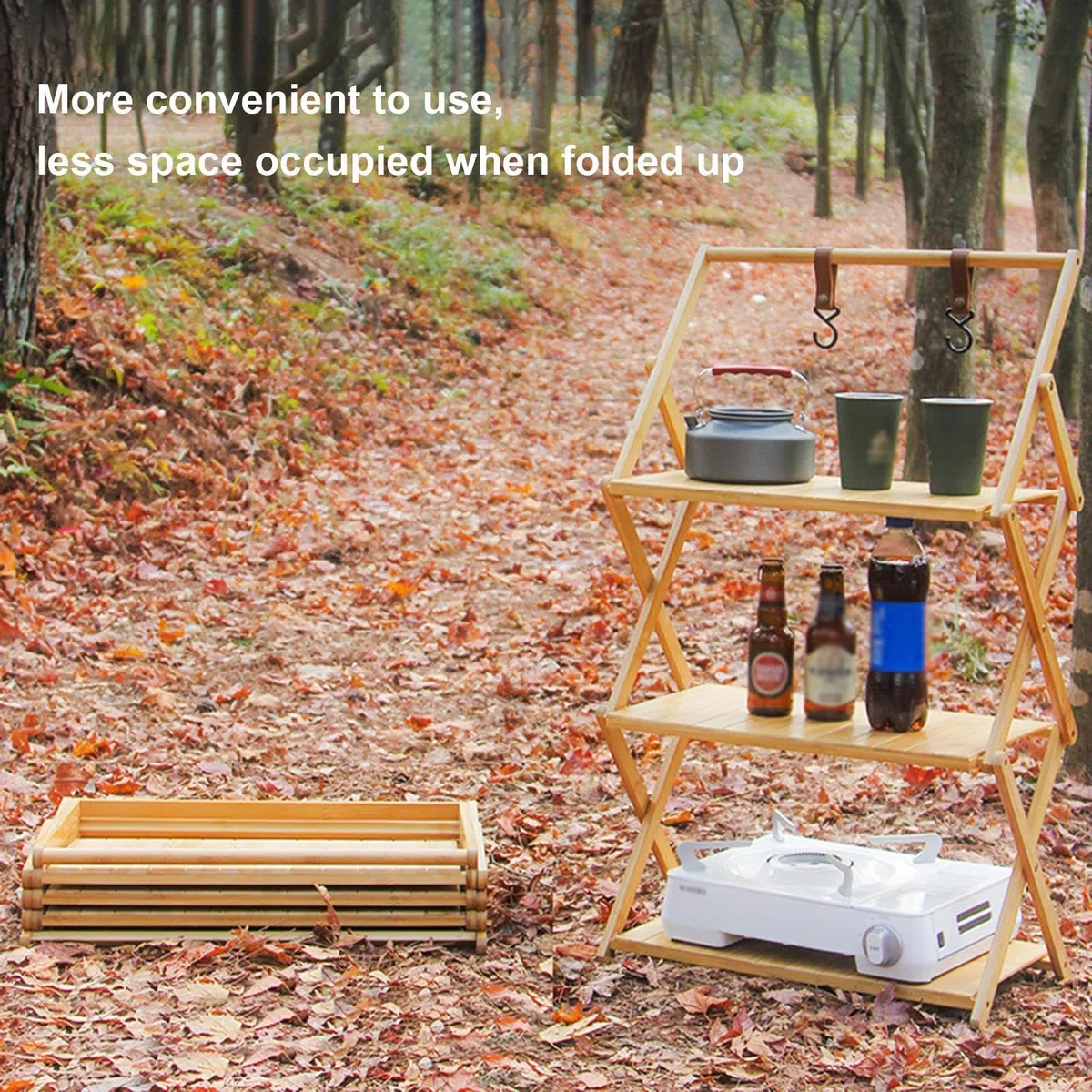 Scaffale da campeggio pieghevole - armadio pieghevole da campeggio portatile, gadget da campeggio | Pianto di stoccaggio telescopico pieghevole, adatto alla cucina in campeggio all'aperto per