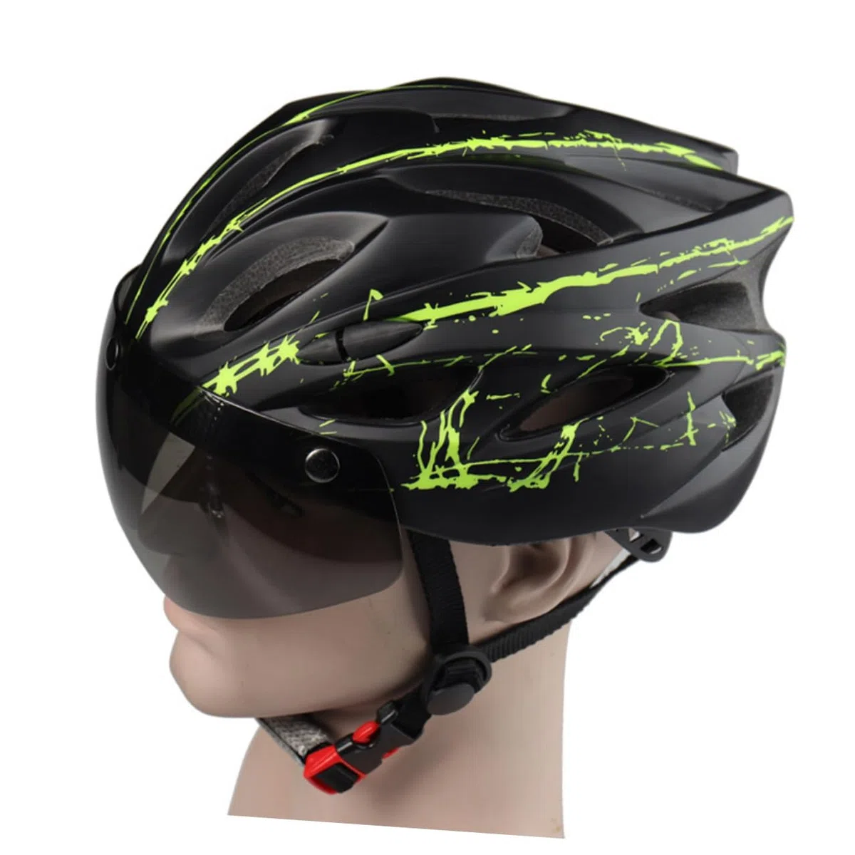 Casco da Bici con Occhiali Magnetici Staccabili, Leggero e Traspirante in Schiuma Protettiva e Pc, Design Sicuro e Adatto per Ciclismo Urbano e Outdoor