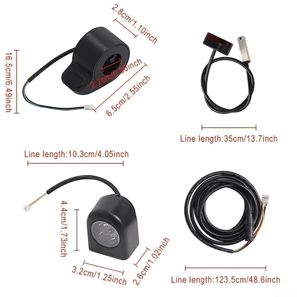 Kit controller scooter elettrico per Xiaomi M365 Pro, acceleratore acceleratore cruscotto con connettori luce LED, parte di ricambio in ABS nero (M 365 Pro Kit)