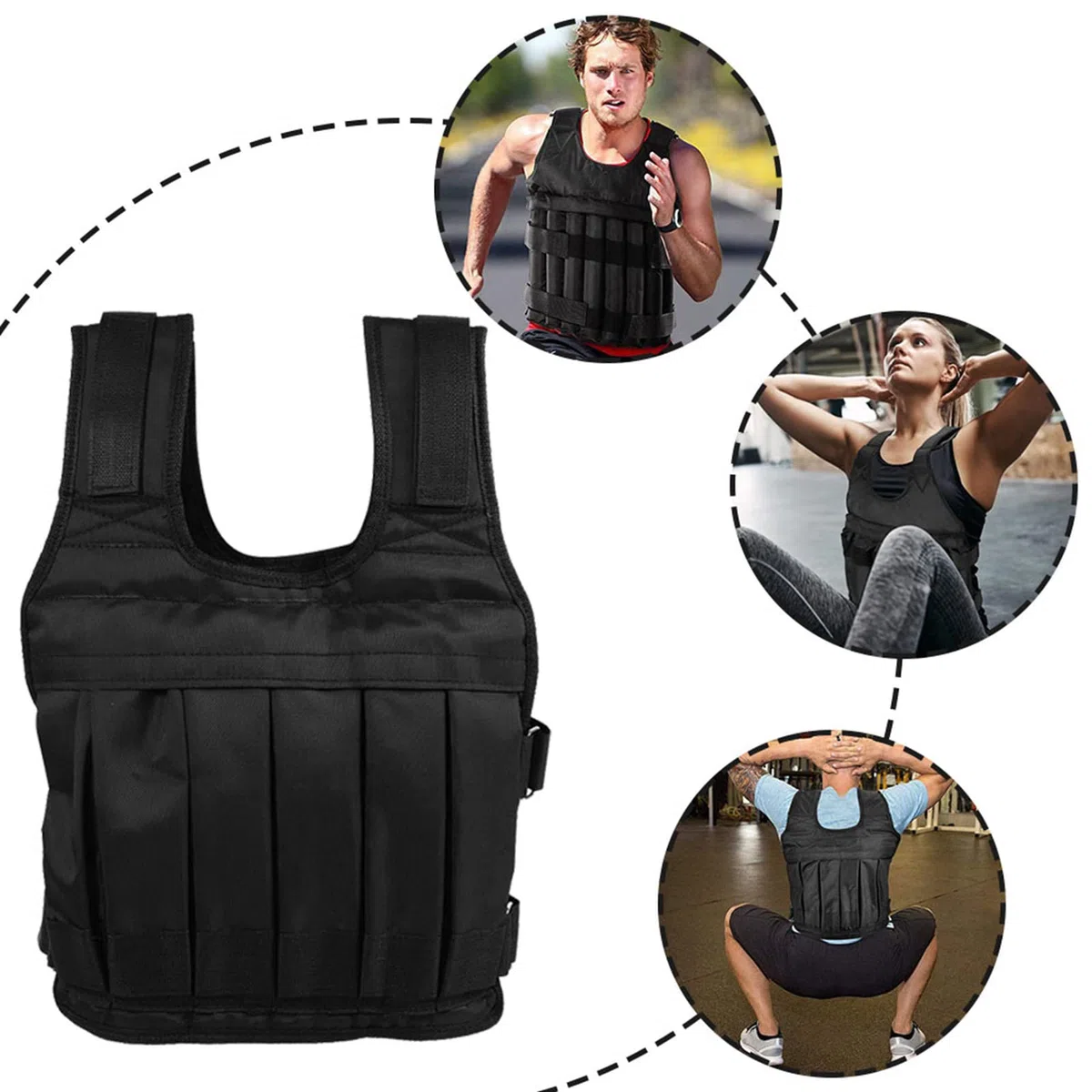 Gilet con Pesi Regolabile Gilet per Allenamentoa Forza 50 kg Giacca da Allenamento Tessuto Oxford Assorbimento degli Urti per Allenamento Fitness Allenamentoa Forza Atleti
