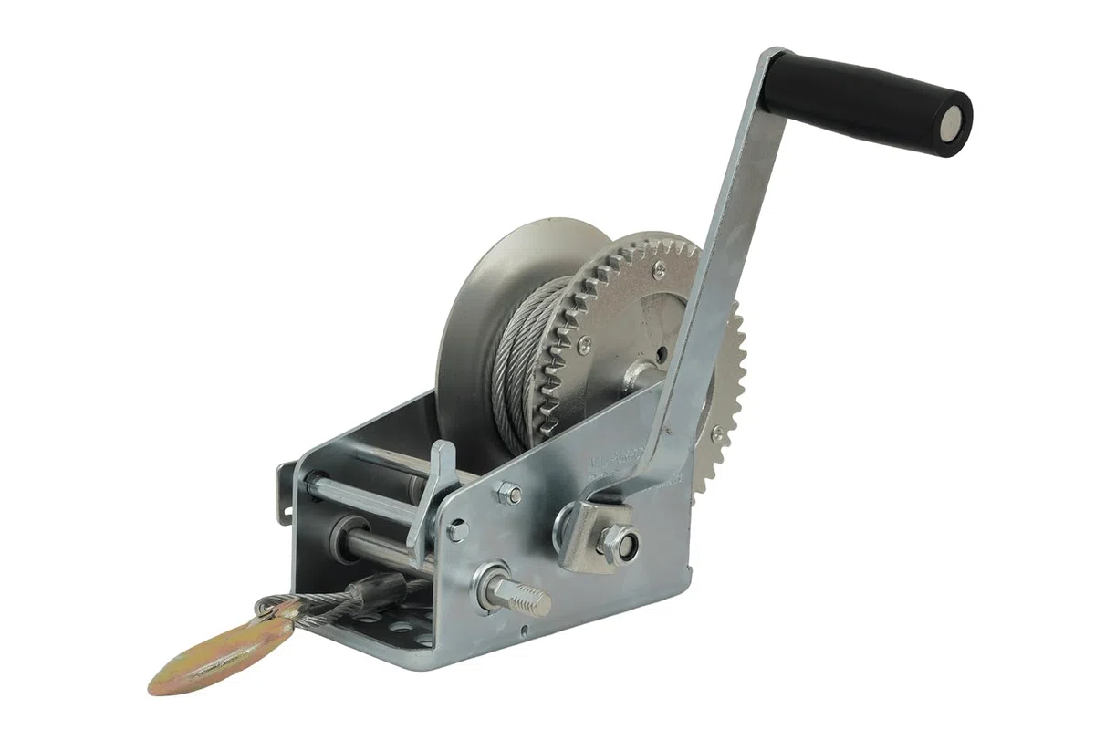 Knott Argano Manuale a Fune da 900 kg per Rimorchio, Verricello con Cavo d'Acciaio e Gancio per Carico Barche, Quad e Attrezzature, Modello 6X0017.008