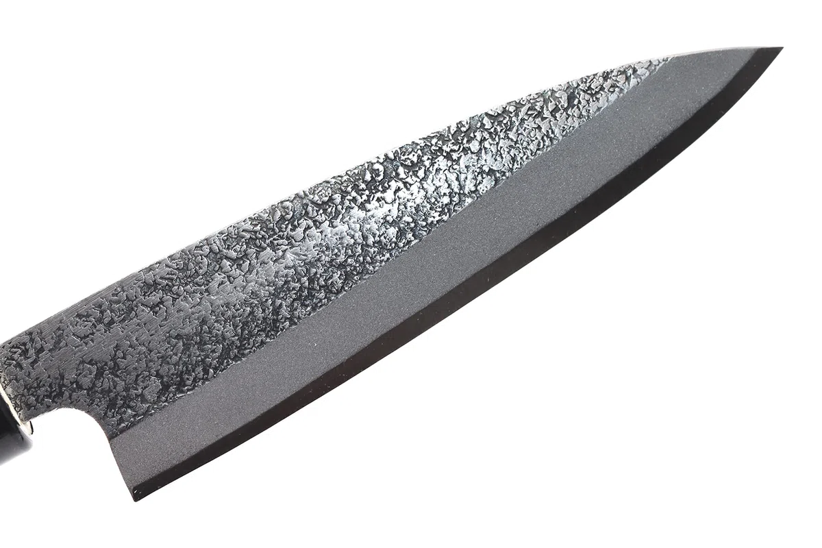 Coltello giapponese artigianale Tsutsumi lama martellata 12 cm, forgiato a mano