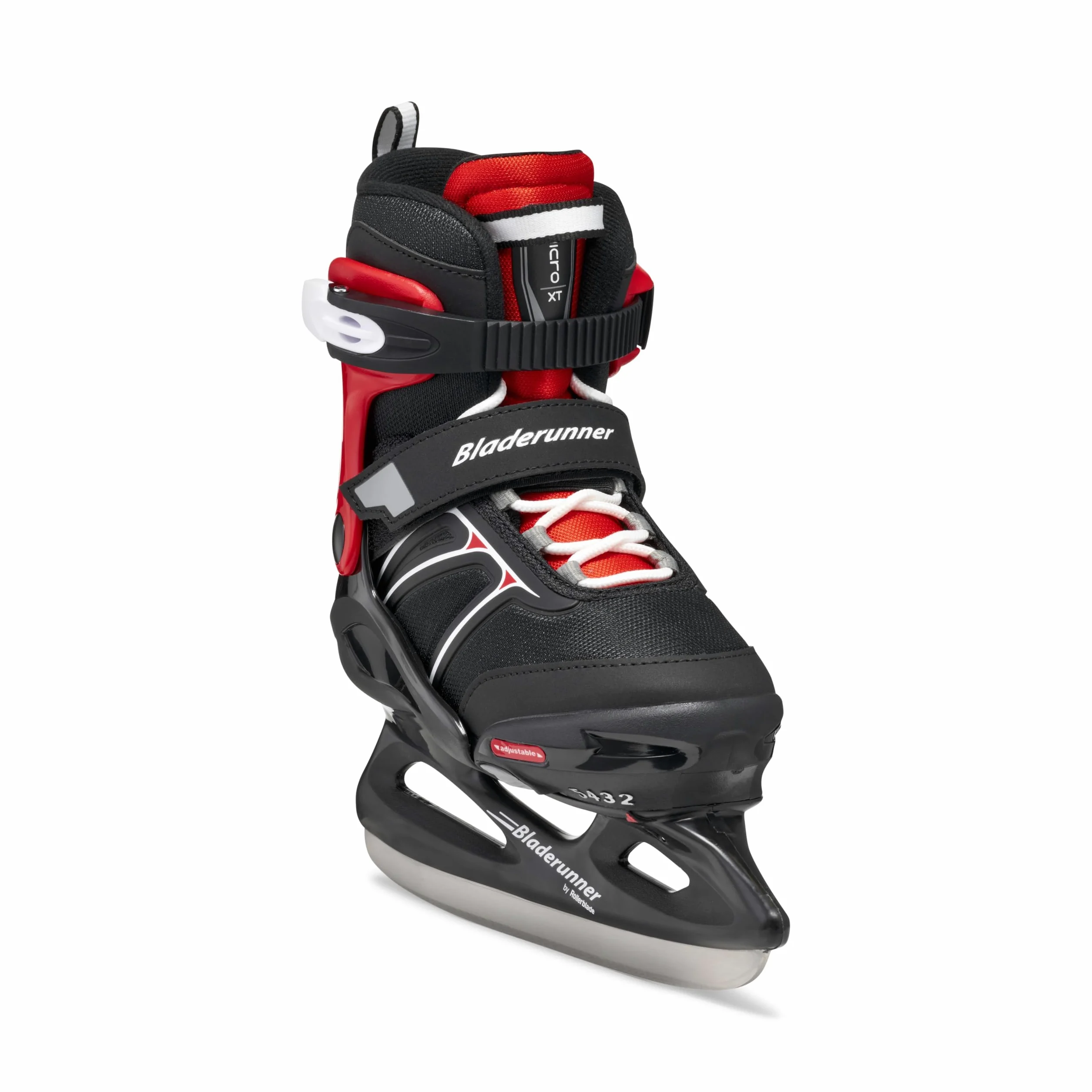 Bladerunner Micro Ice XT Pattini da ghiaccio Misura Regolabile, Bambini e ragazzi, Nero/Rosso