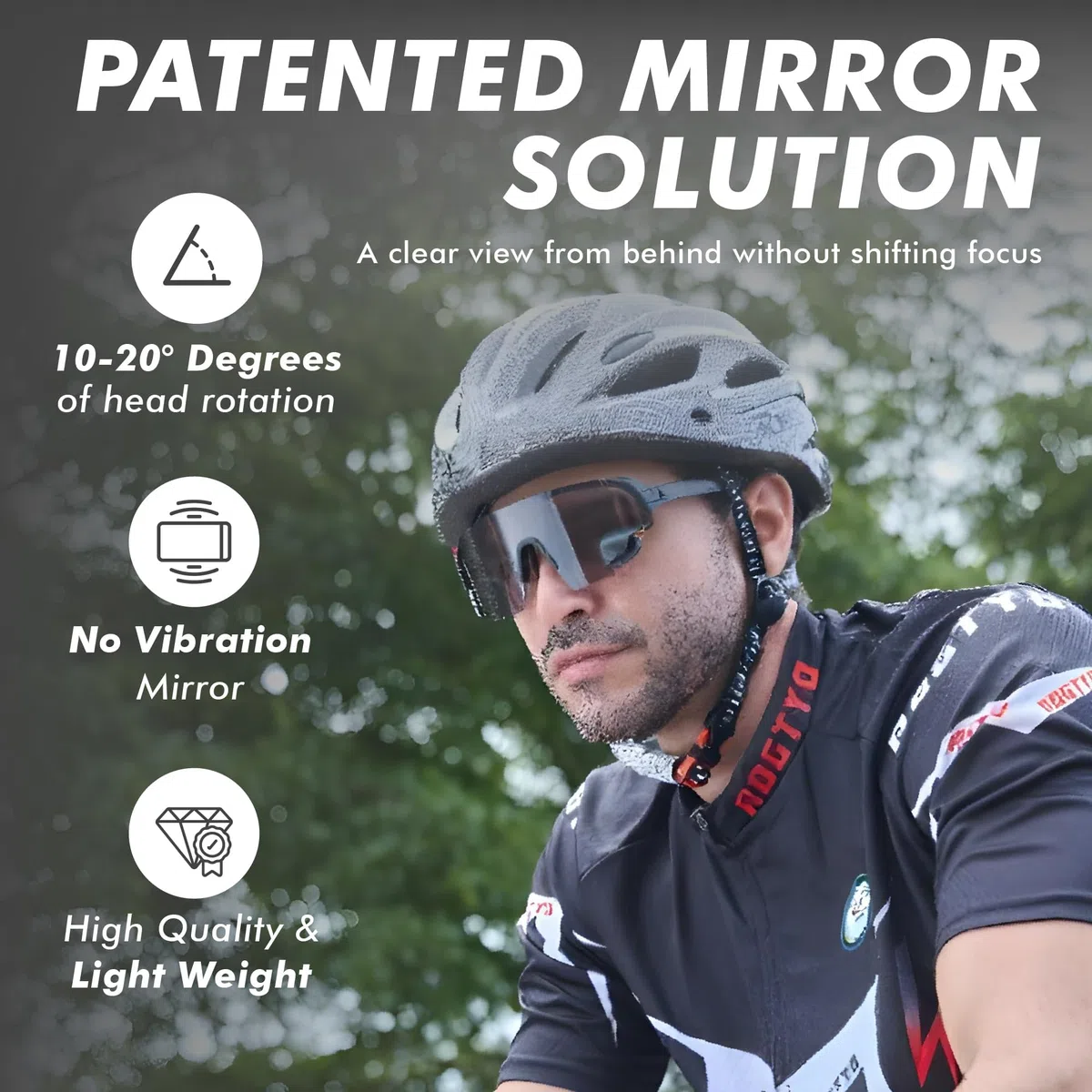 TriEye Occhiali da ciclismo con specchietto retrovisore UV400, fotocromatici 0-3 | Occhiali da sole sportivi per uomo e donna, leggeri, con protezione UV400, fotocromatici 0-3
