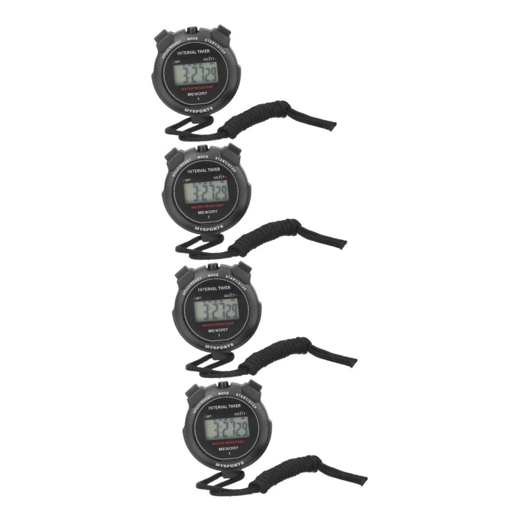 Toddmomy 4 Pezzi Cronometro Multi per Sport Timer Professionale per Corsa e Allenamento Design Ergonomico e Misurazione Intermediaria